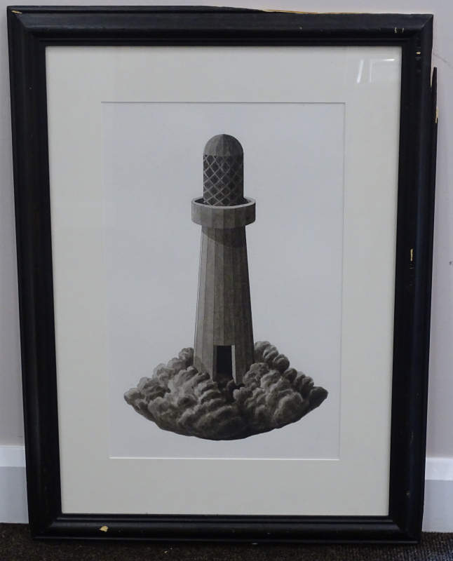 *Keir Smith (British 1950-2007). The Way of Towers I, signed and titled, pen and ink, 49.5cm x - Image 2 of 3