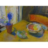*Lucy Duke (British). Still Life, signed and dated 1991, pastel and watercolour, 57cm x 76cm.
