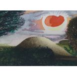 *David Inshaw (British 1943). Silbury Sunrise, signed and numbered 43/45, coloured etching, 58cm x