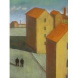 *Martin Kane (Scottish 1958). Two figures in a Landscape, pastel, signed, 65cm x 49cm.