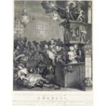 After Hogarth. Credulity, Superstition, Fanaticism, a medley print, 48cm x 35cm.