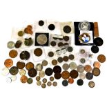 Various coins, to include hammered coins, George III penny, low denomination, some cased examples,
