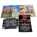 Various reproduction Knebworth music posters, Knebworth Park, to include Led Zeppelin, 95cm x