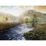 Pauline Millar (fl 1987). The Towy above Llandovery, oil on board, signed and dated (19)87, 40cm x