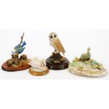 A Border Fine Arts Chiltern Collection Family Life mallard family WW17, 12cm high, unmarked swan and