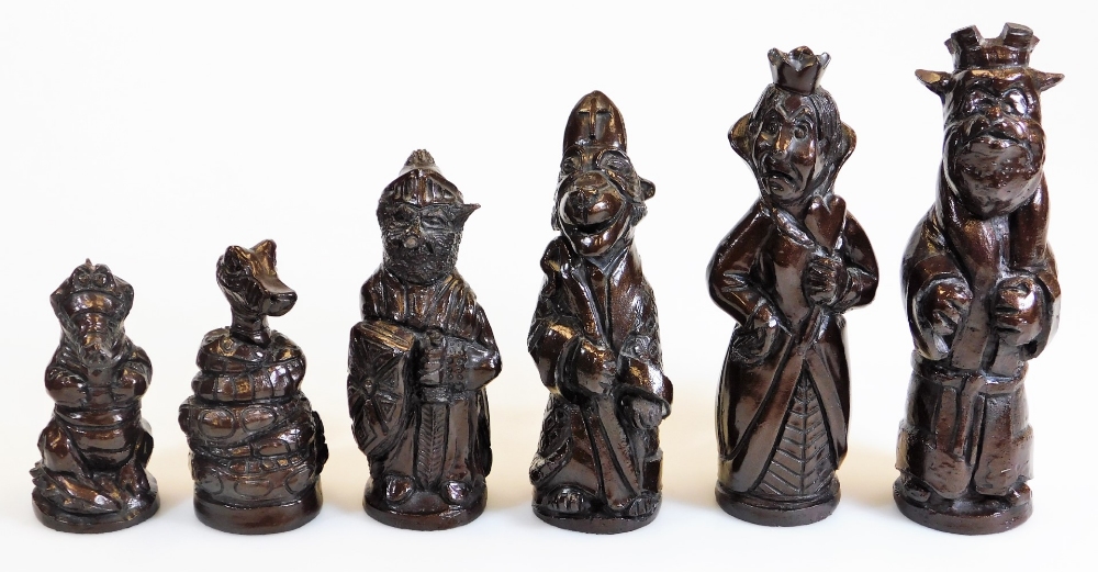 Disney interest, a hardwood chess set, of oblong form, with etched squares set with various Disney - Image 4 of 4