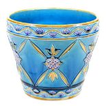 A late 19thC Minton Secessionist style Majolica jardiniere, of tapering circular form with an