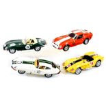 Various Burago 1/18 scale cars, to include Jaguar E type 1961, 26cm wide, etc. (4, unboxed)