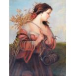 Withdrawn pre sale by vendor. 19thC English School. Figure of a lady with wheat sheath to her