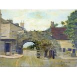 F Goymer (fl. 1894). Newport Arch Lincoln, oil on canvas, signed and dated 1894, 23cm x 28cm.