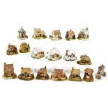 Various Lilliput Lane and other cottages, buildings, etc. to include River View, 4cm high, Lucky