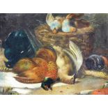 19thC English School. Still life, dead game, pheasants, oil on canvas, unsigned, 30cm x 37cm.