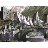 Norman Wade (fl 1970). From Wellgate Bridge Durham, limited edition artist signed print, number 11