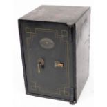 An early 20thC T Withers and Son cast iron floor safe, of rectangular form with shaped handle and