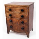 An early 19thC oak commode chest, 58cm wide.
