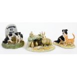 A Border Fine Arts Chiltern Collection Family Life rabbit family figure group, WW10, 9cm high,