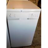 A Curry's Essential CDW45W13 single dishwasher, 88cm high, 45cm wide, 55cm deep.