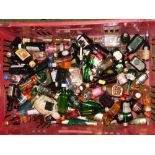 A quantity of miniature alcohol bottles, miniature alcohol, etc., Menthe, Vladivar, etc., Martel,