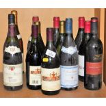 Various alcohol, red wine, various others, Shiraz, Coutes du Rhone, various other bottles, etc. (a