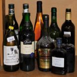 Various alcohol, Croft Original sherry, Martini, Merlot, Sabres Du Patron 1994, etc. (a quantity)