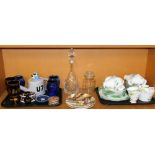 A collectors teapot, various 24k Greek attic style wares, Jasperware saucers, collectors plates,