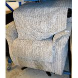 A single electric armchair, in textured oatmeal style material.