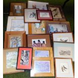 Various pictures, prints, frames, Audrey E Ockelford watercolour, Gold Farb Native Indian prints,