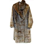 A vintage ladies mink coat, with Kankline of Leicester label and lined interior, full length, size
