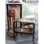 An early 20thC Regency style Imperial oak jardiniere stand with metal banding on shaped legs