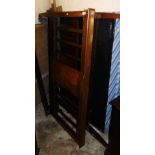 An Edwardian mahogany boxwood strung double bed frame, comprising headboard, footboard and