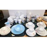 Various china and effects, Bavarian Monika pattern part coffee service florally decorated,