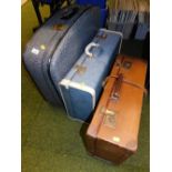 Various travel cases, early 20thC vintage and other. (3)