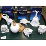 Various Aynsley boxed and other items, elephant ornament, tortoise perfume atomiser, miniature