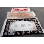 Three various Kayman and Chinese rugs. (3)