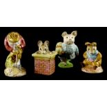 Four Beswick Beatrix Potter figures, Tom Thumb, Mr Jeremy Fisher Digging, Old Mr Bouncer and Little