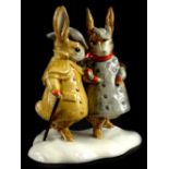 A John Beswick Beatrix Potter figure group, Two Gentleman Rabbits, boxed.