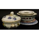 A Spode Stafford flowers tureen and cover, various Spode and other collectors plates, etc.