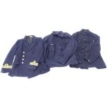 Three military type jackets, to include a HM Customs & Excise officers jacket with gold piping. (3)