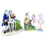 A collection of ceramic figurines, to include German porcelain, mid 19thC Staffordshire figure of a