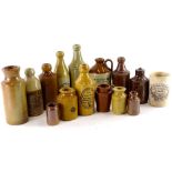 A quantity of stoneware bottles, various shapes and forms, to include Hurst of Liversidge, Dublin Ex