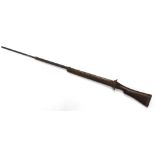 A First World War bayonet practise gun or rifle, with sprung loaded retractable rod, similar barrel