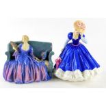 A Royal Doulton porcelain figurines, Sweet and Twenty, (AF), and another Doulton figurine Mary, spec