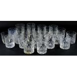 A quantity of cut glass tumblers, various designs and manufacturers.