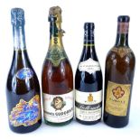 Four bottles of wine, to include Codorniu Demi sec, Belleruche 1996, Millennium champagne for Jourde