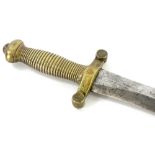 A French 1831 artillery sword, the blade stamped Pihet Fere Res on the reverse CH 80ELL ERANT leathe