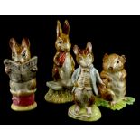 Four Beswick Beatrix Potter figures, Johnny Townmouse, Fierce Bad Rabbit, Timmy Willy and Tailor of