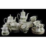 A Royal Worcester Larchmont part tea and coffee service, to include coffee pot, teapot, cups and sau