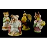 Four Beswick Beatrix Potter figures, Ginger, Sally Henny Penny, Mrs Rabbit and Little Pig Robinson S