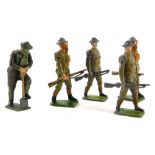 A set of five Britains First World War lead soldiers, to include a rare digging figure, (5).