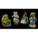 Four Beswick Beatrix Potter figures, Tom Kitten and Butterfly, Mr Jackson, Tabitha Twitchett and Mr